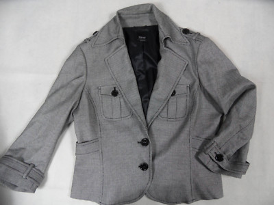 ESPRIT collection chice Blazerjacke schwarz weiß gemustert Gr. 44 TOP kLi1018