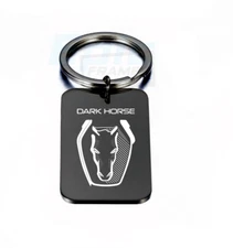 Dark Horse Key Chain Premium Engraved Black Premium Metal Polished Keychain