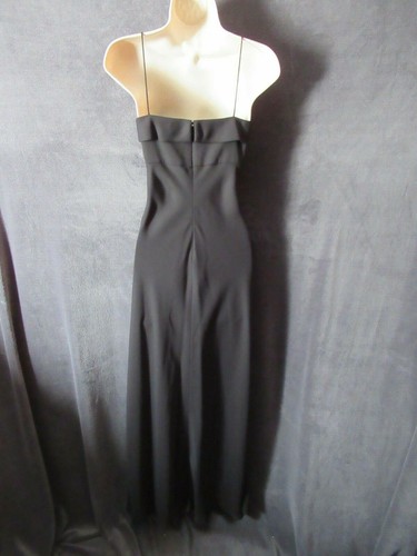 NWOT Michaelangelo Black Chiffon Spaghetti Strap Long Formal Evening Dress 10 - 第 7/12 張圖片