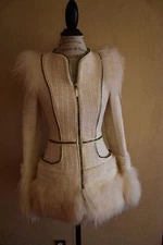 Alexander McQueen *Snow white fox fur jacket ~ winter runway collection