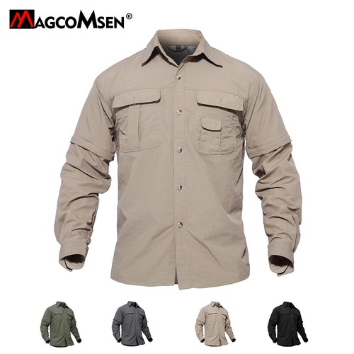 Mens Shirts Quick-Dry Anti-UV Long 