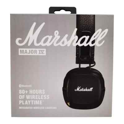 Marshall Major IV 4 Bluetooth On-Ear Headphone Wireless Headset Black