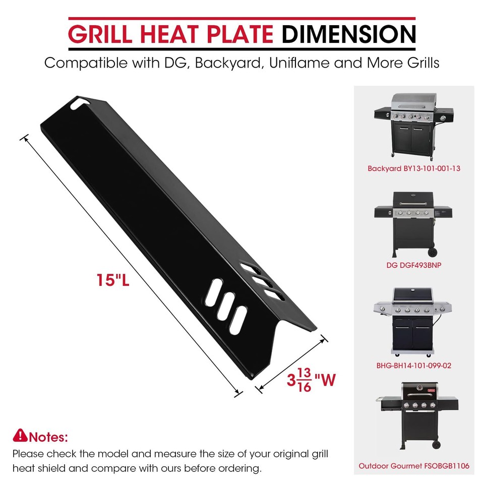 Unicook 15 Inch Grill Heat Plates Replacement Parts for DynaGlo