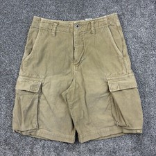 Vintage Unionbay Corduroy Cargo Shorts Mens 31 Beige Khaki Wide Wale Thick Cord