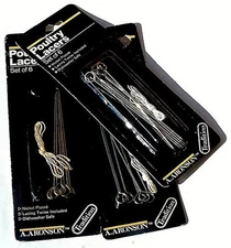 3 Packs of Aronson Turkey Poultry Lacers Nickel Plated (18 pieces) 