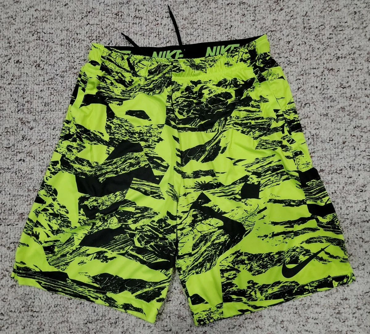 Nike Mens Size Large Dri Fit Neon Athletic Training Basketball Shorts 860575 702