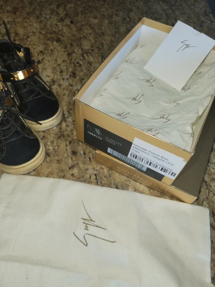 Giuseppe Zanotti Baby Sneaker 5.5 Infant Navy blue & gold - Imagem 2 de 4