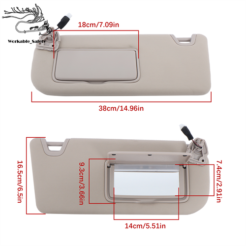 New Driver Passenger Side Sun Visor Beige W/Lights For Nissan Altima 2019-2024 - Foto 2 di 15