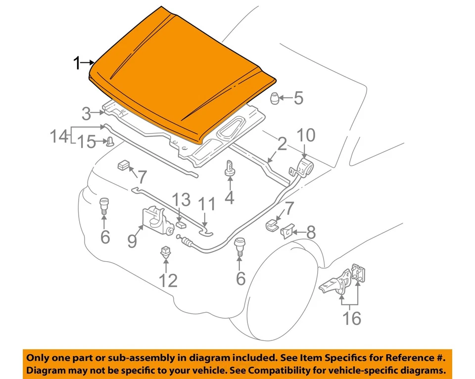 Hood OEM 2001 2002 2003 2004 2005 2006 Mitsubishi Montero - Изображение 3 из 4