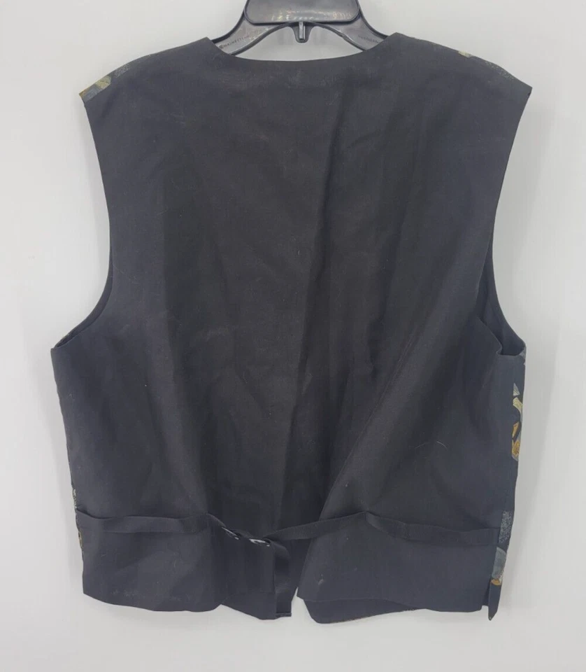 Brandon Michael Vest Waist Coat Mens Large Black Y2K 2000 Champagne New Year - Image 2 of 4