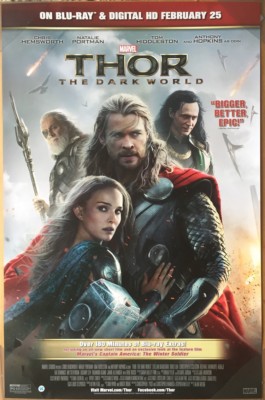THOR 2 THE DARK WORLD DVD MOVIE POSTER 1 Sided ORIGINAL 26x40