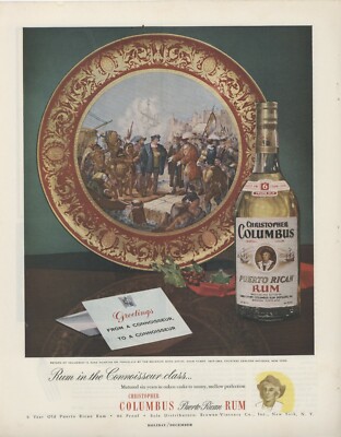 1952 Christopher Columbus Rum Original Advertisement: Mayaguez, Puerto Rican Rum