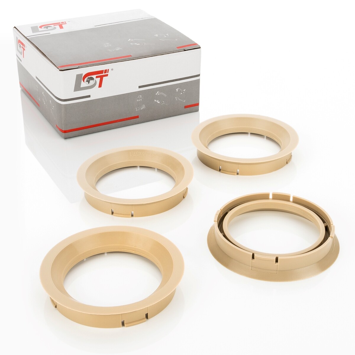 4x centering rings spacers for alloy wheels Ø 57.1 mm - Ø 72.5 mm for SUZUKI