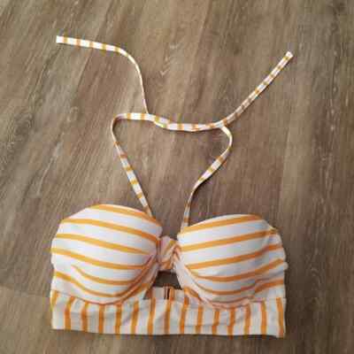 yellow striped bikini top