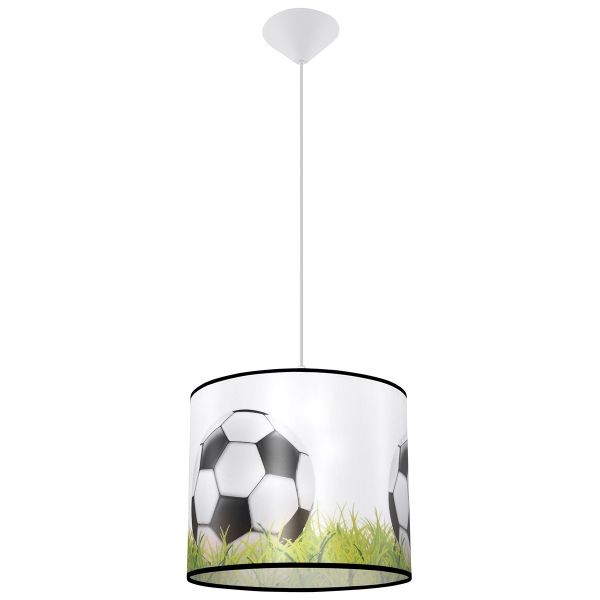 Suspension PVC blanc et noir E27 lustre de plafond football chambre ado
