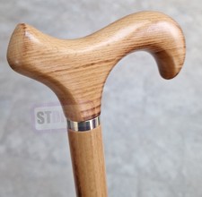 Handcrafted Derby Handle Wooden Walking Stick Cane (*NEW with cosmetic damages*)