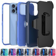For iPhone 12 Pro Max/12/12 Pro 5G Case Heavy Duty Cover Rotating Clip Holster