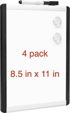 4pk Amazon Basics Small Dry Erase Whiteboard, Magnetic, with Marker and Magnets