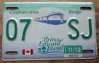 2011 PRINCE EDWARD ISLAND MOTORCYCLE LICENSE PLATE 07 SJ