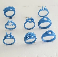 8 Pronged Rings.  Wax Patterns For Lost Wax Casting 25-061