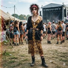 Urban Outfitters Mesh Midi Dress M Psychedelic Fairy Grunge Festival Rave Indie