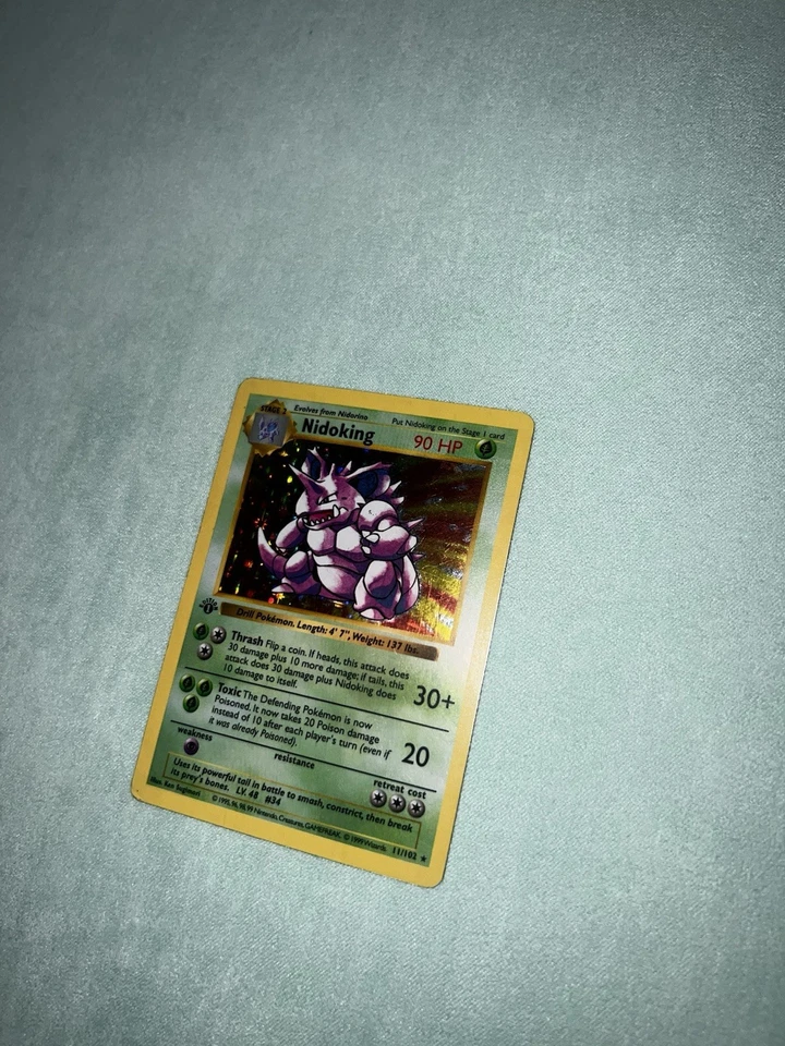 Pokemon 1st Edition Base Set Shadowless Nidoking 11/102 Holo Rare - Image 2 of 4