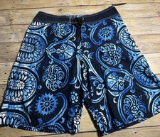 Vintage Quiksilver Board Shorts Hawaiian Blue Size 34 Y2K 90s