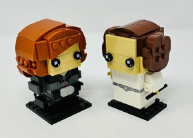 LEGO BrickHeadz Style Black Widow & Princess Leia Figures Star Wars & Marvel