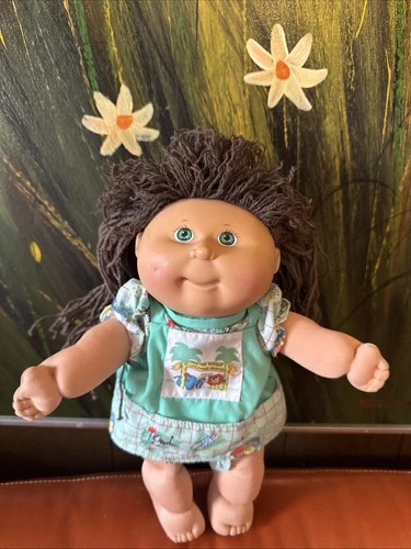 Cabbage Patch Kid Doll Green Eye Brown Hair 1990 Hasbro 1st Edition Crimp & Curl