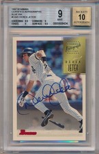 DEREK JETER 1997 Bowman CERTIFIED AUTO Blue Ink BGS 9 Pop 4 None Graded Higher
