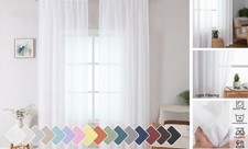 Sheer Curtains, 84" Length, 2 Panels Set - Light 42"W x 84"L Pack of 2 White