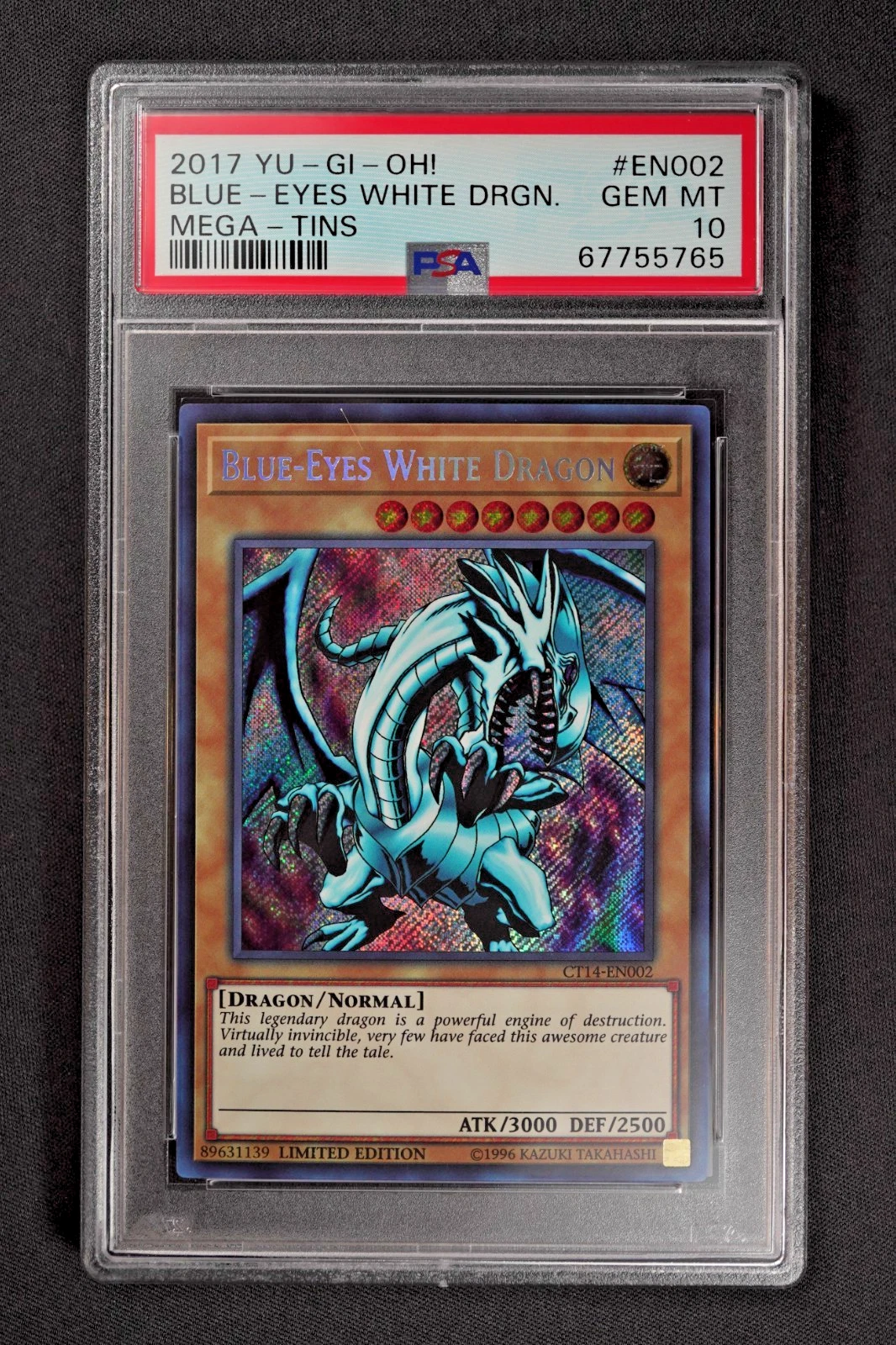 2017 Yu-Gi-Oh! Blue Eyes White Dragon EN002 Mega Tins PSA 10 Gem Mint (Yugioh)