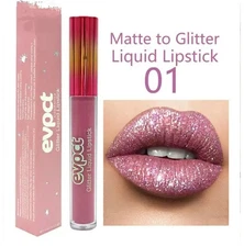 Evpct #01 Liquid Lipstick Waterproof Glitter Shimmer Gloss Long Last