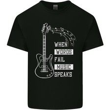 Als Worte Fail Music Speaks Gitarre Herren Leichte Baumwolle T-Shirt
