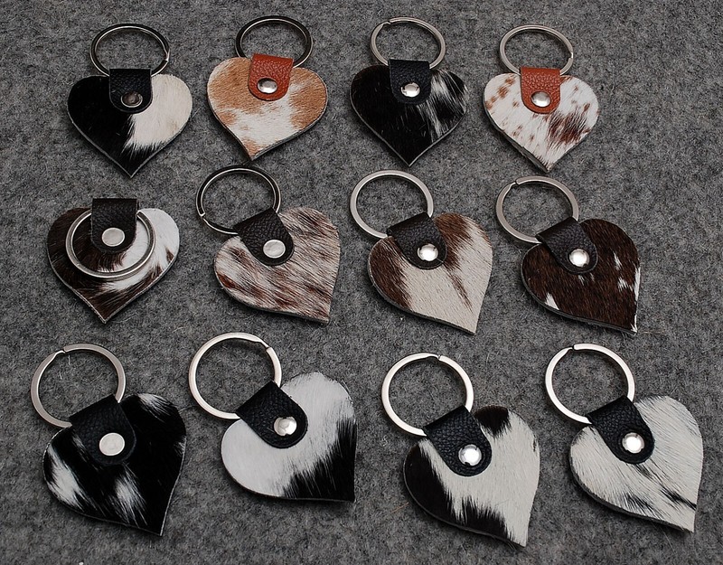 Cowhide keychain Hair On Leather Key Chain (12 key chain) Real Hair On Hide 4841
