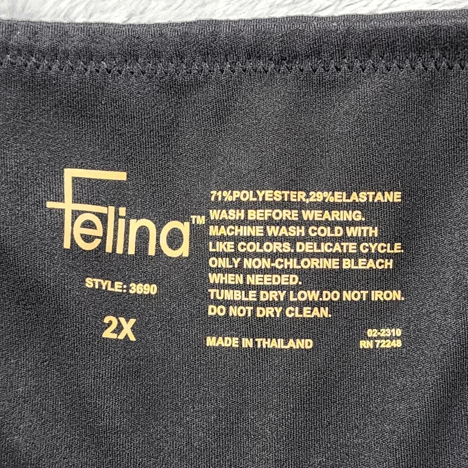 Leggings Felina para mujer 2X negros de gamuza atléticos tiro medio entrenamiento al tobillo Foto 3 de 4