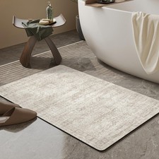Bath Mat Ultra Thin Beige/Brown, 16"x24"