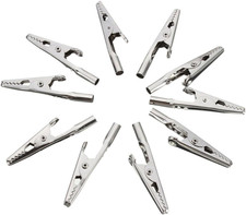 10-Pack 51mm Stainless Steel Alligator Clips for Electronic Testing
