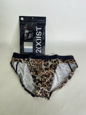 2xist Sexy Sliq Ultra Low Rise Brief Underwear Mixed Leopard Print Mens Size S