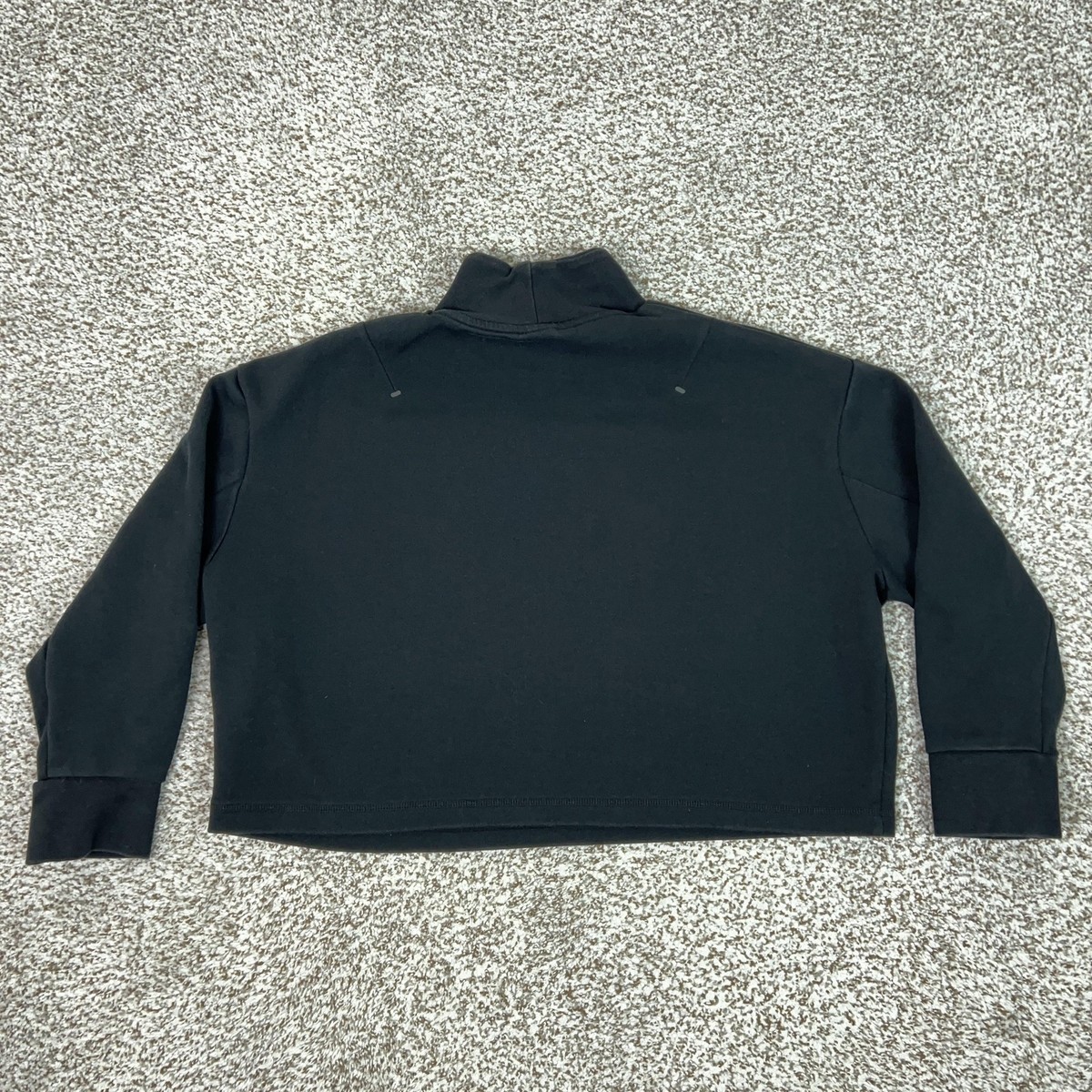 Nike Sweatshirt Womens Small Black Mock Neck Pullover Logo Cropped