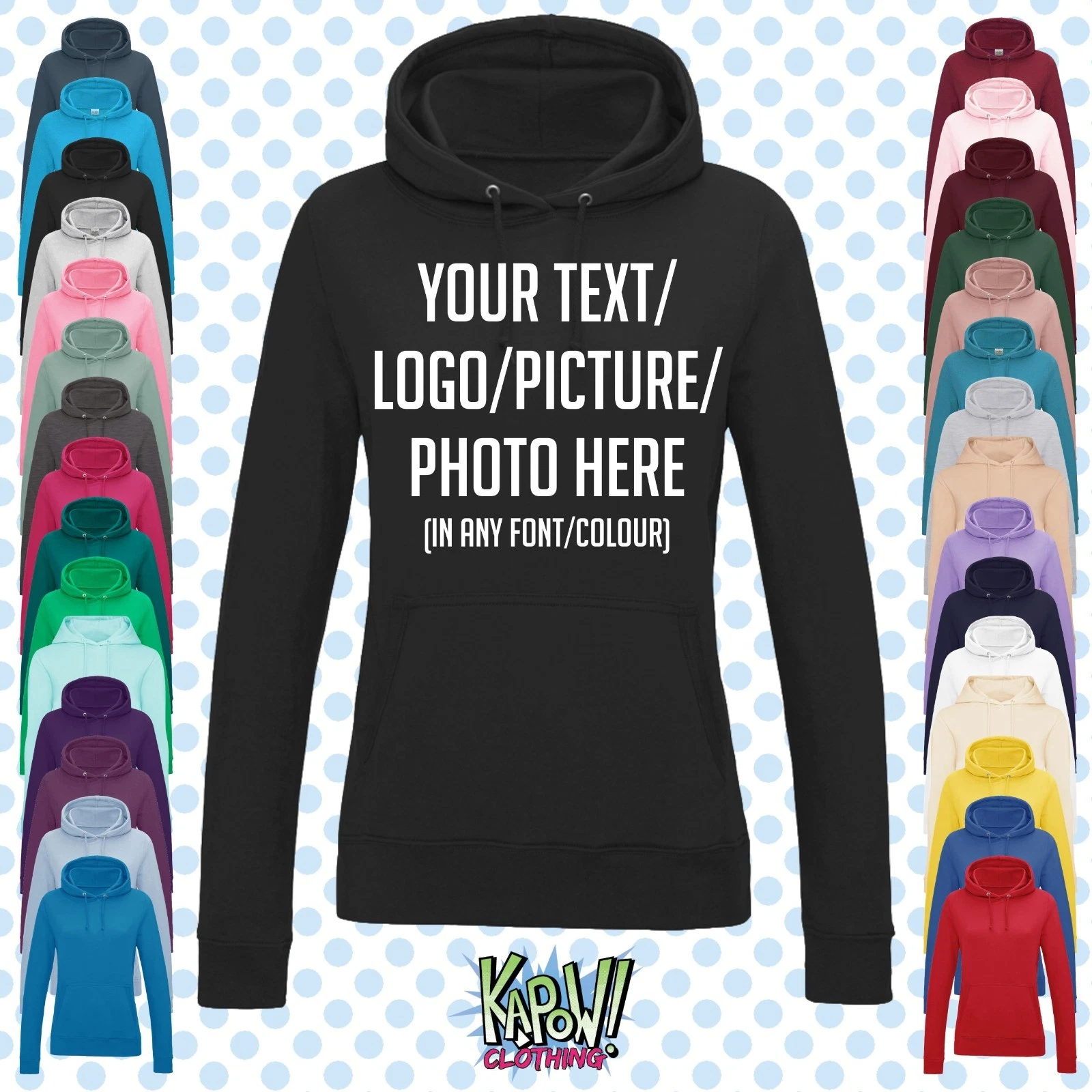 Custom Personalised Womens/Ladies Printed HOODIE- XS-2XL-Hen Party Birthday Gift
