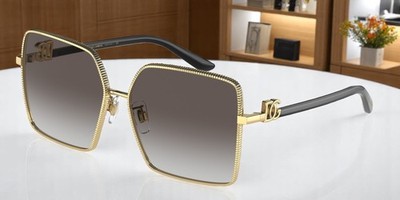 DOLCE & GABBANA DG2279 02 8G Gold Lt Grey Gradient Black 60 m Women's Sunglasses