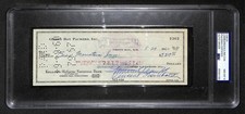 Vince Lombardi HOF Packers Signed/Autographed 1960 Bank Check PSA/DNA 206091