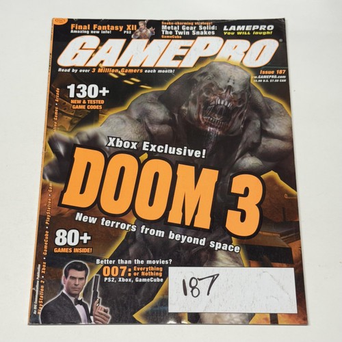 Vintage GamePro Magazine Issue 187 April 2004 Doom 3 Xbox Final Fantasy ...
