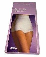 Vintage Sears Natural Fit Cuff-Top Brief Panties 2X 2XL Firm Control