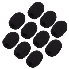 10 Pack Mini Small Size Lapel Headset Microphone Windscreen Foam Cover, Black