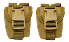 2 Pack USMC M-67 Grenade Pouch Coyote Brown MOLLE ILBE