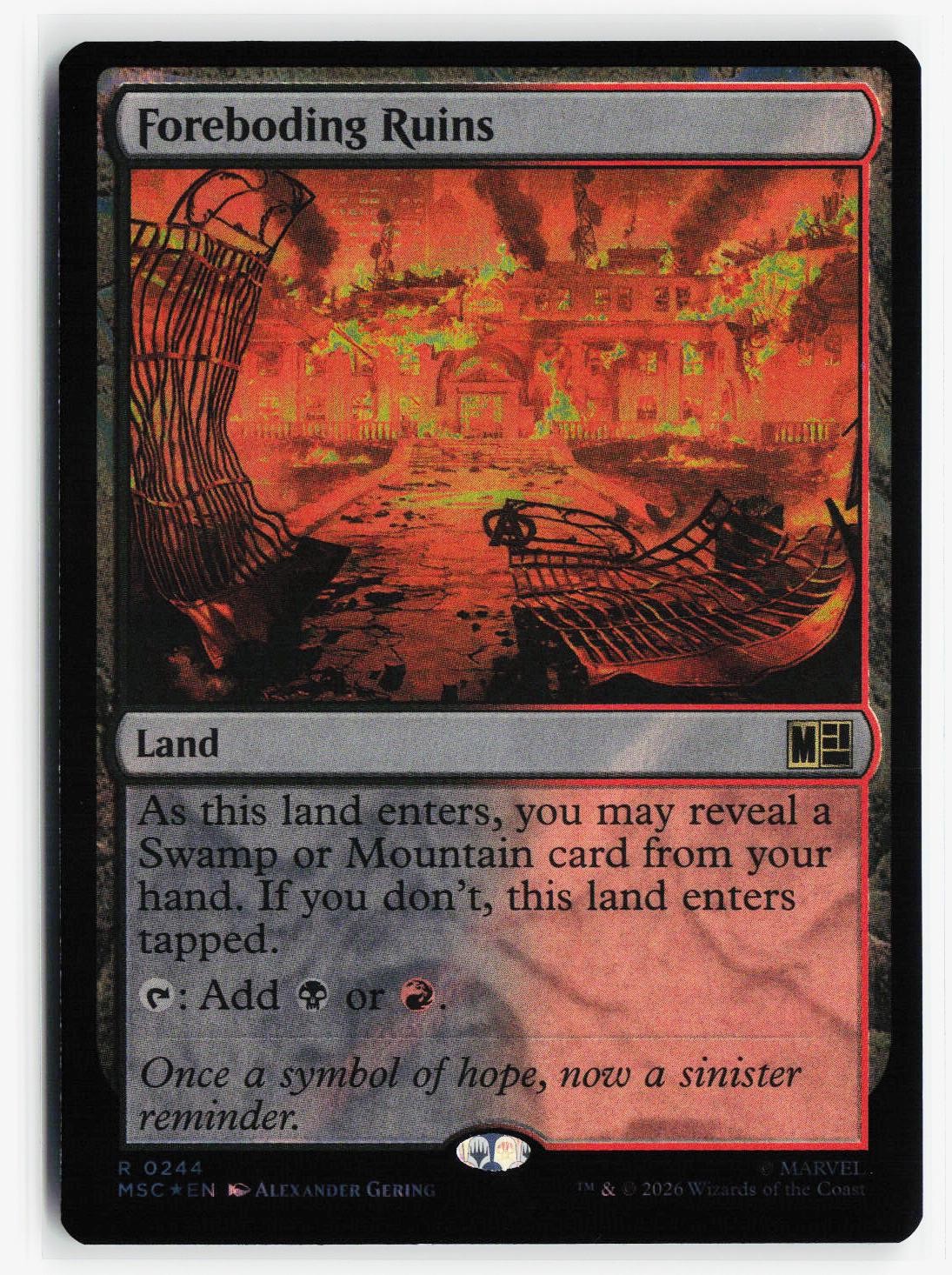 FOREBODING RUINS (SURGE FOIL) 244 HOLO R COMMANDER: MARVEL SUPER HEROES NM MTG