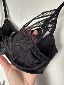 Agent Provocateur &lsquo;Tina&rsquo; Wired Lace Bra 34B Mesh Silk Black 2014 Collection Rare