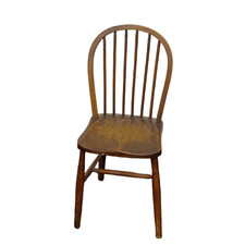 Vintage Hoop Back Windsor Dining Chair - Solid Wood Spindle Back Kitchen Chair